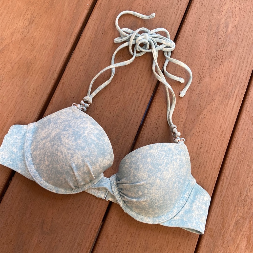 American Eagle Aerie Blue tie-dye Bikini Top